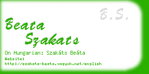 beata szakats business card