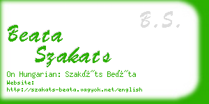 beata szakats business card